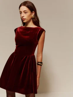 Velvet Pleated Tank Short Dress