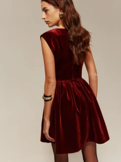 Velvet Pleated Tank Short Dress