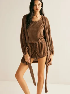 Velvet Three-Piece Shorts Set