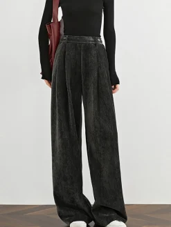 Velvet Wide-Leg Pants