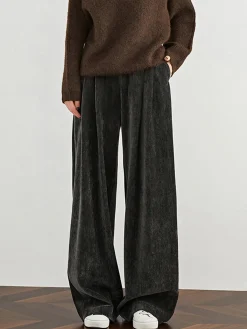 Velvet Wide-Leg Pants