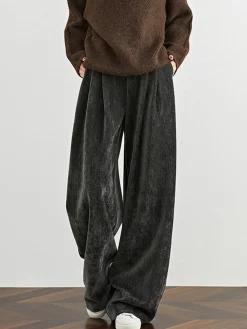 Velvet Wide-Leg Pants