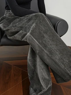 Velvet Wide-Leg Pants