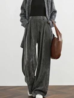 Velvet Wide-Leg Pants