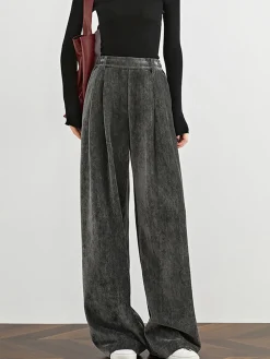 Velvet Wide-Leg Pants