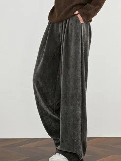 Velvet Wide-Leg Pants