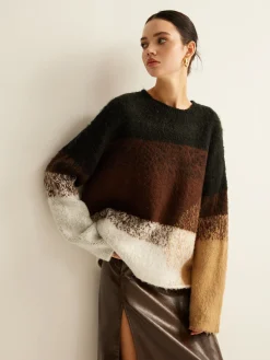 Versatile Color Block Loose Sweater