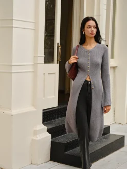 Versatile Metal Breasted Sweater Dress