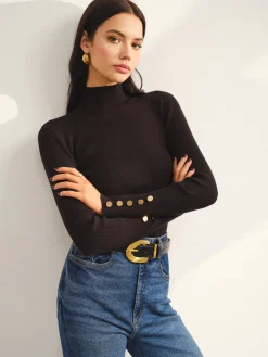 Versatile Mock Neck Skinny Sweater