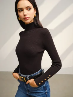 Versatile Mock Neck Skinny Sweater