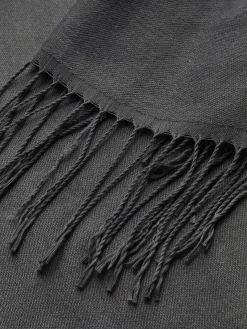 Versatile Plain Tassel Scarf