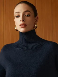 Versatile Plain Turtleneck Sweater