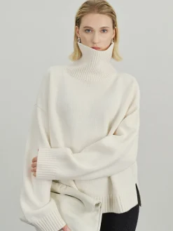 Versatile Plain Turtleneck Sweater