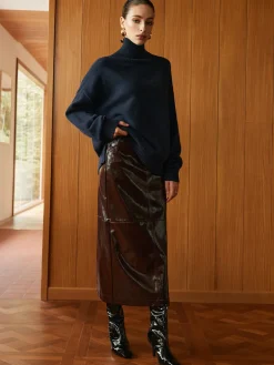 Versatile Plain Turtleneck Sweater