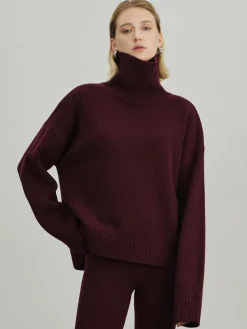 Versatile Plain Turtleneck Sweater