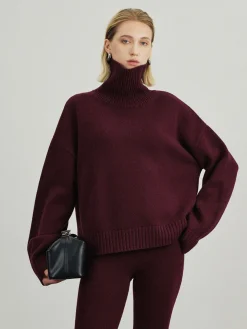 Versatile Plain Turtleneck Sweater