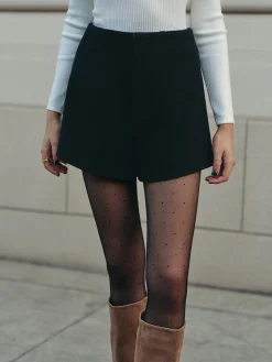 Versatile Plain Tweed Shorts