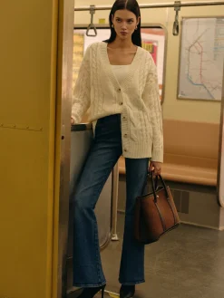 Versatile V-Neck Button Twist Cardigan