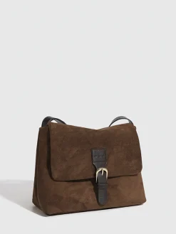 Vintage Buckle Flap Shoulder Bag