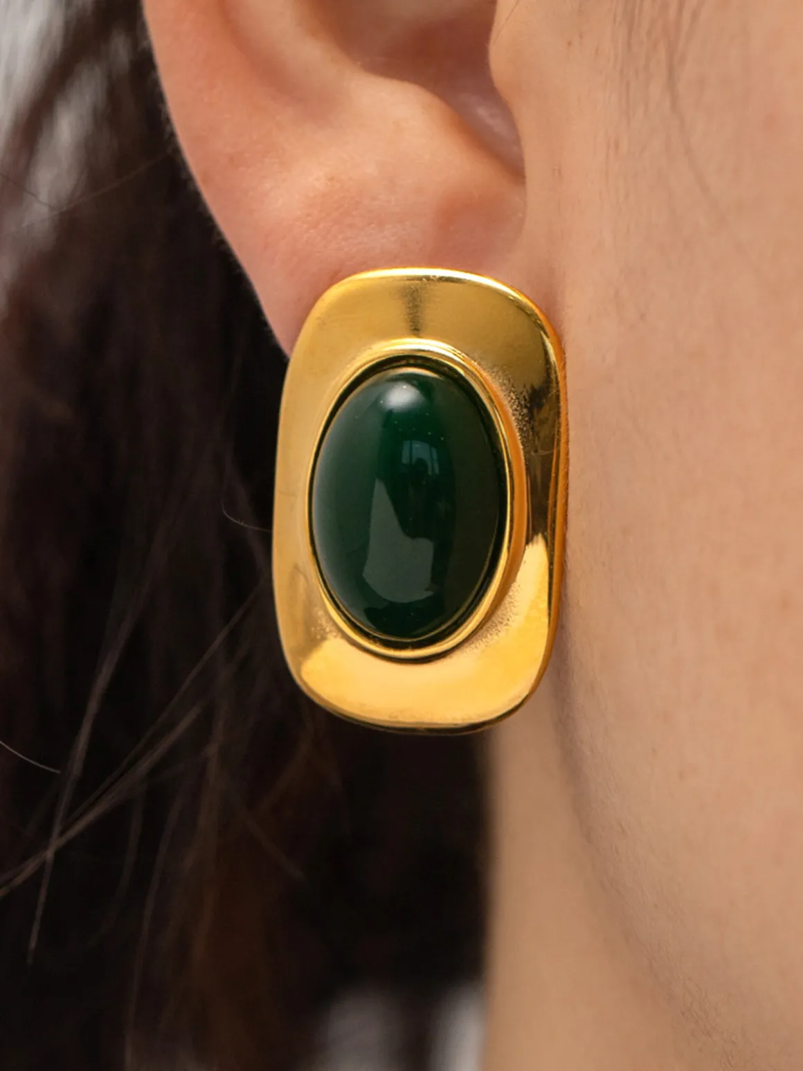 Vintage Cat Eye Stone Earrings