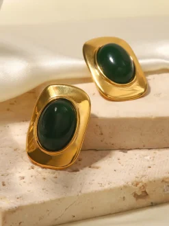 Vintage Cat Eye Stone Earrings