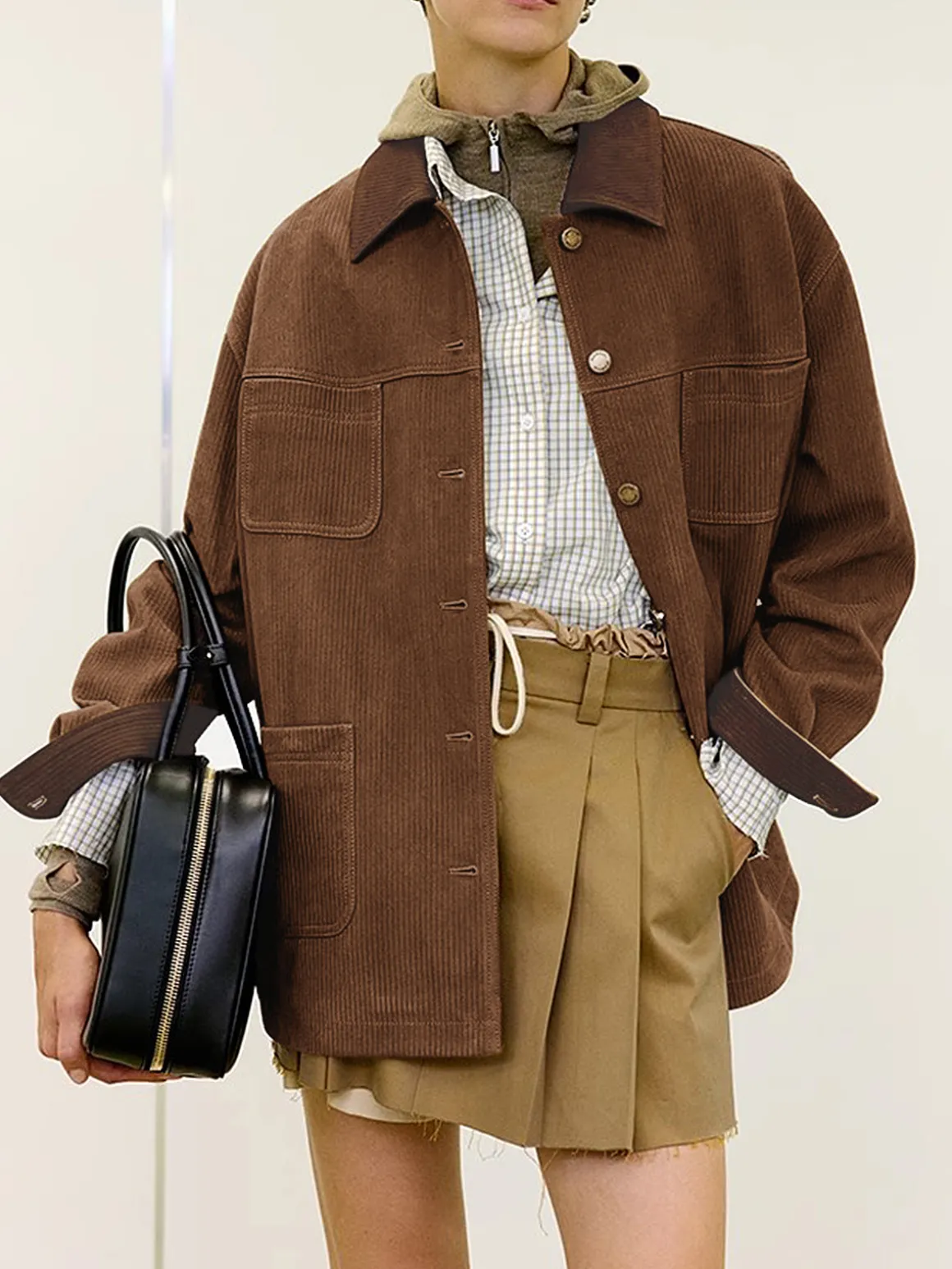 Vintage Corduroy Cargo Polo Jacket