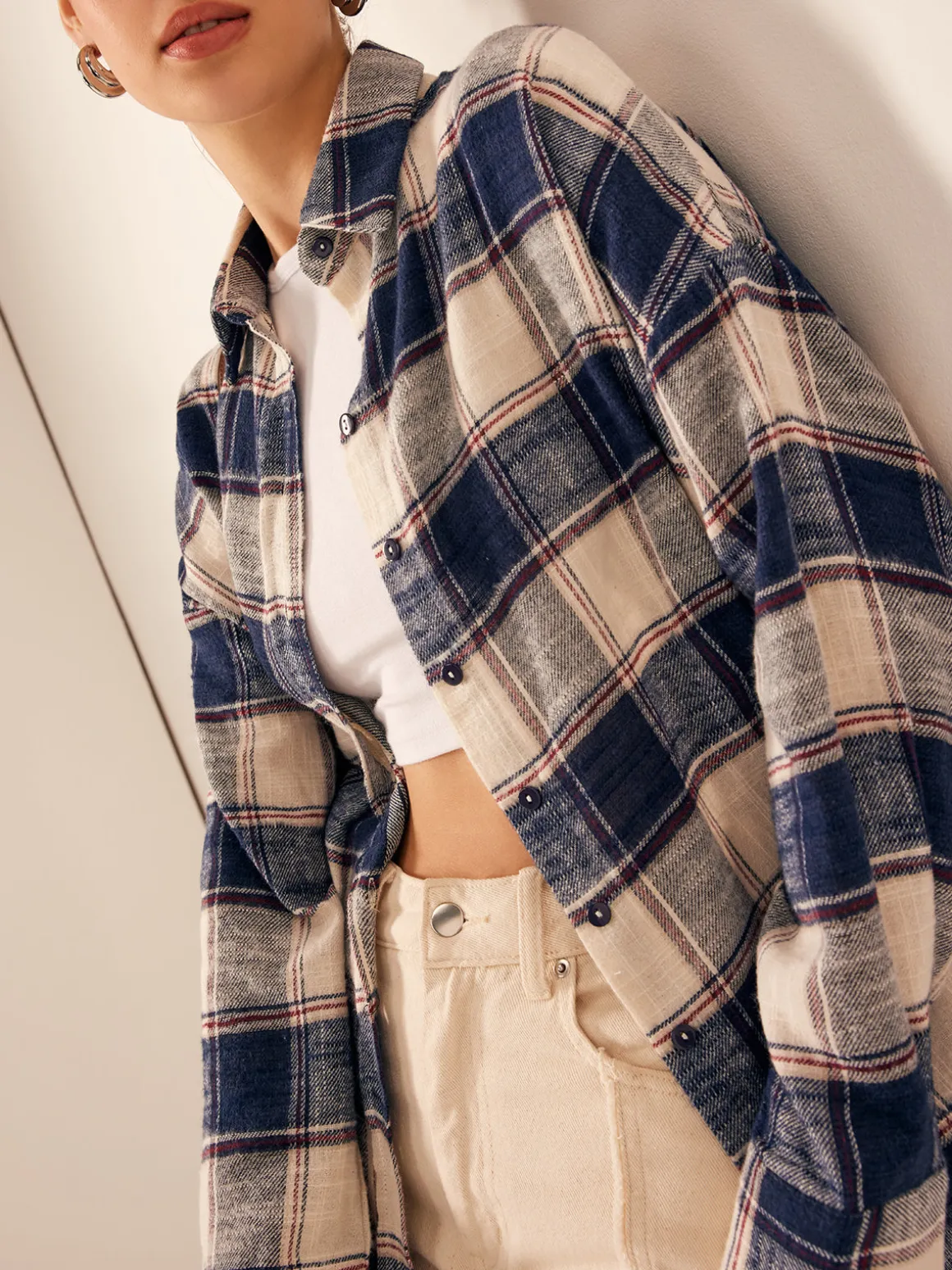 Vintage Cotton Plaid Polo Shirt