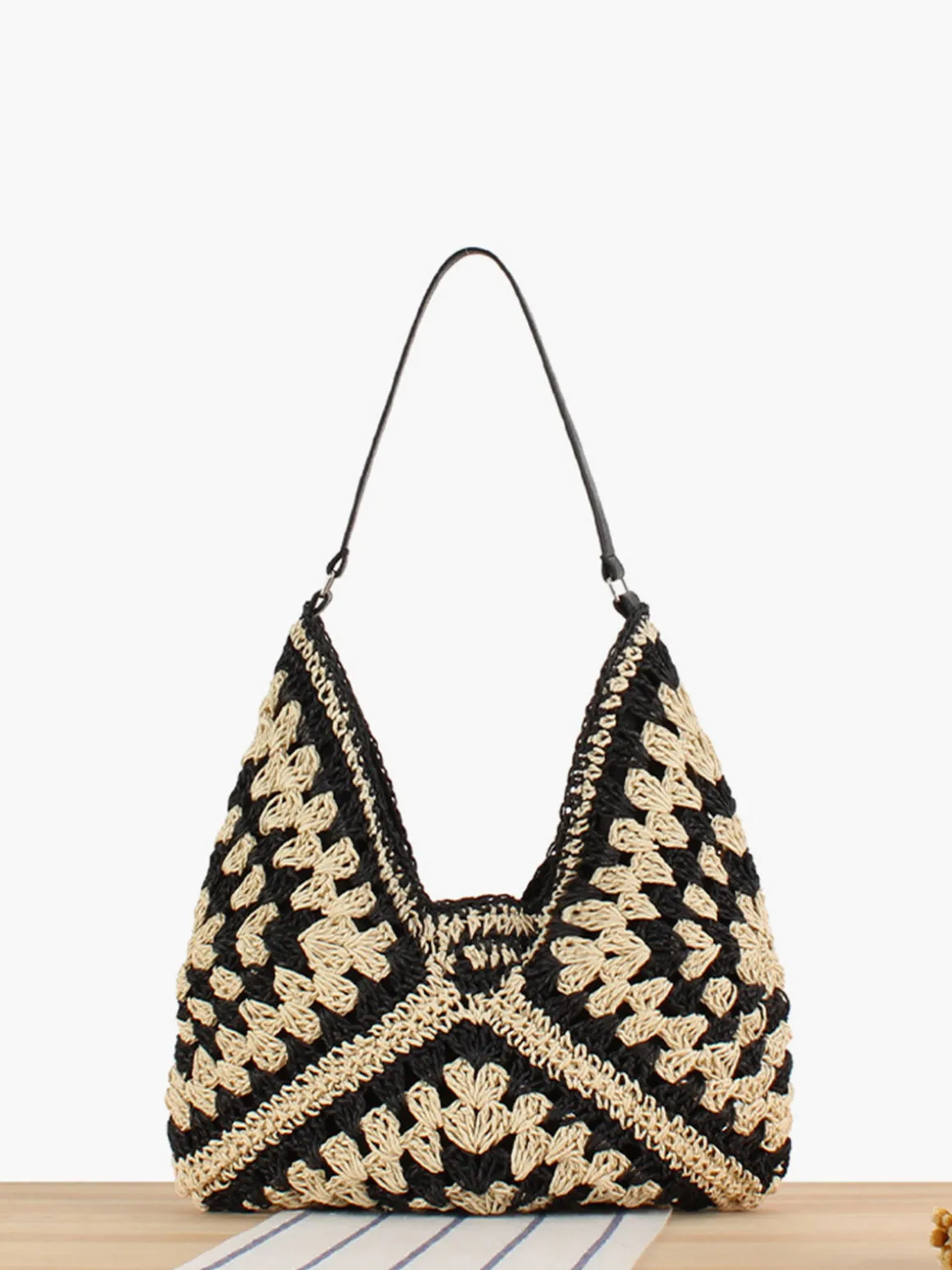 Vintage Crochet Macrame Shoulder Bag