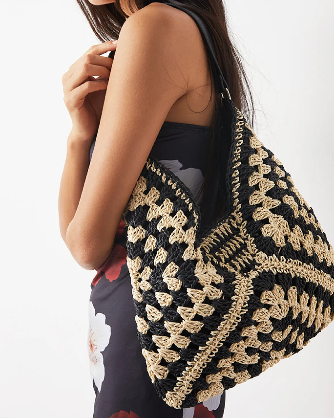 Vintage Crochet Macrame Shoulder Bag