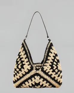 Vintage Crochet Macrame Shoulder Bag