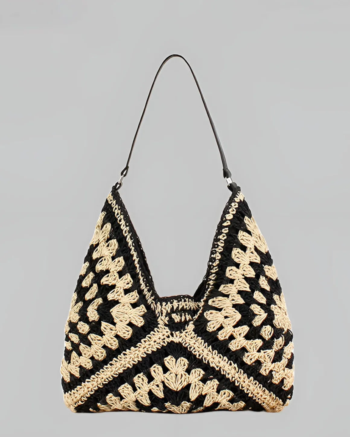 Vintage Crochet Macrame Shoulder Bag