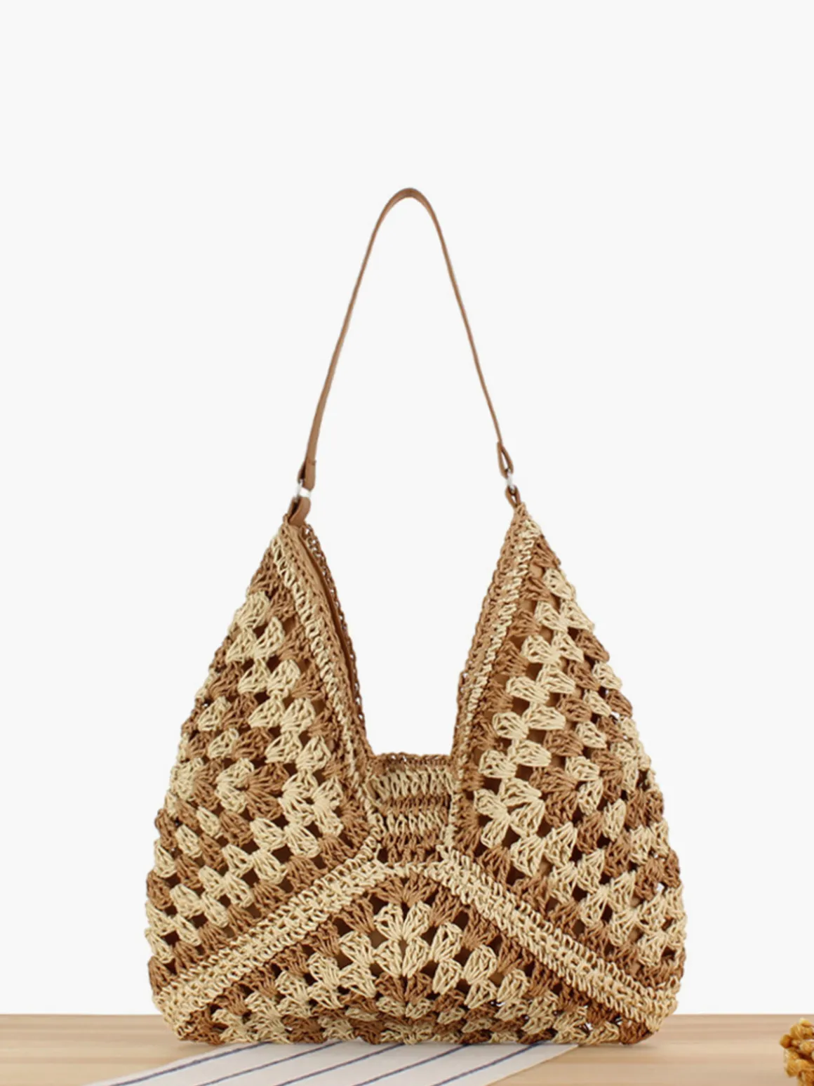 Vintage Crochet Macrame Shoulder Bag