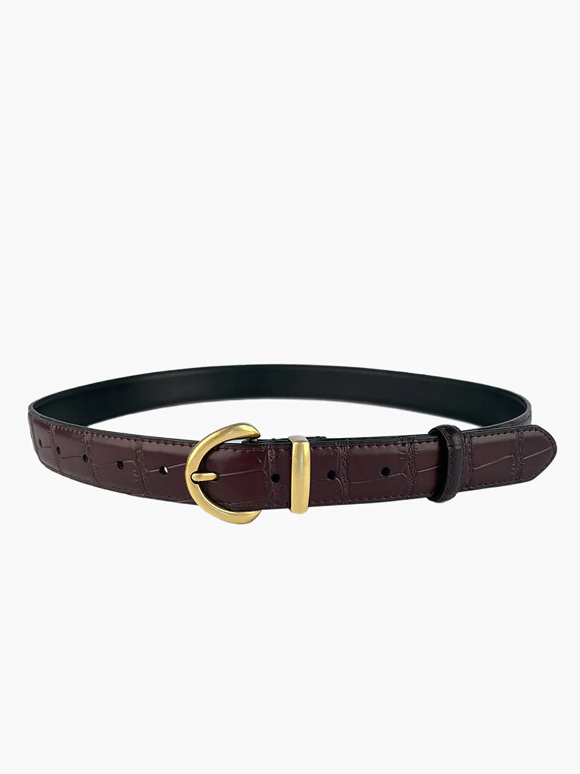 Vintage Crocodile Pattern Buckle Belt