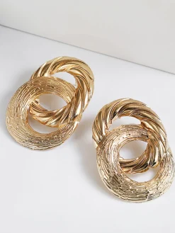Vintage Cross Circular Drop Earrings