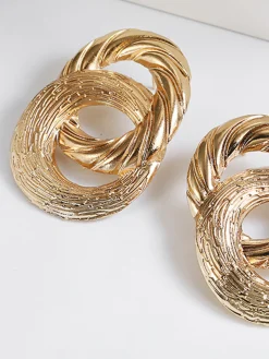 Vintage Cross Circular Drop Earrings