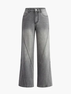 Vintage Denim Straight Leg Pants