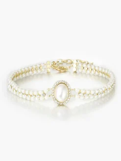 Vintage Double Layer Faux Pearl Choker Necklace