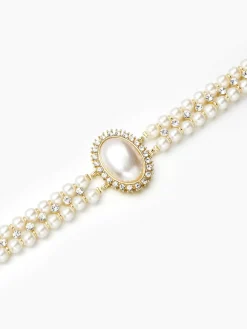 Vintage Double Layer Faux Pearl Choker Necklace