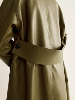 Vintage Faux Leather Long Jacket
