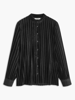 Vintage Pinstripe Button Polo Shirt