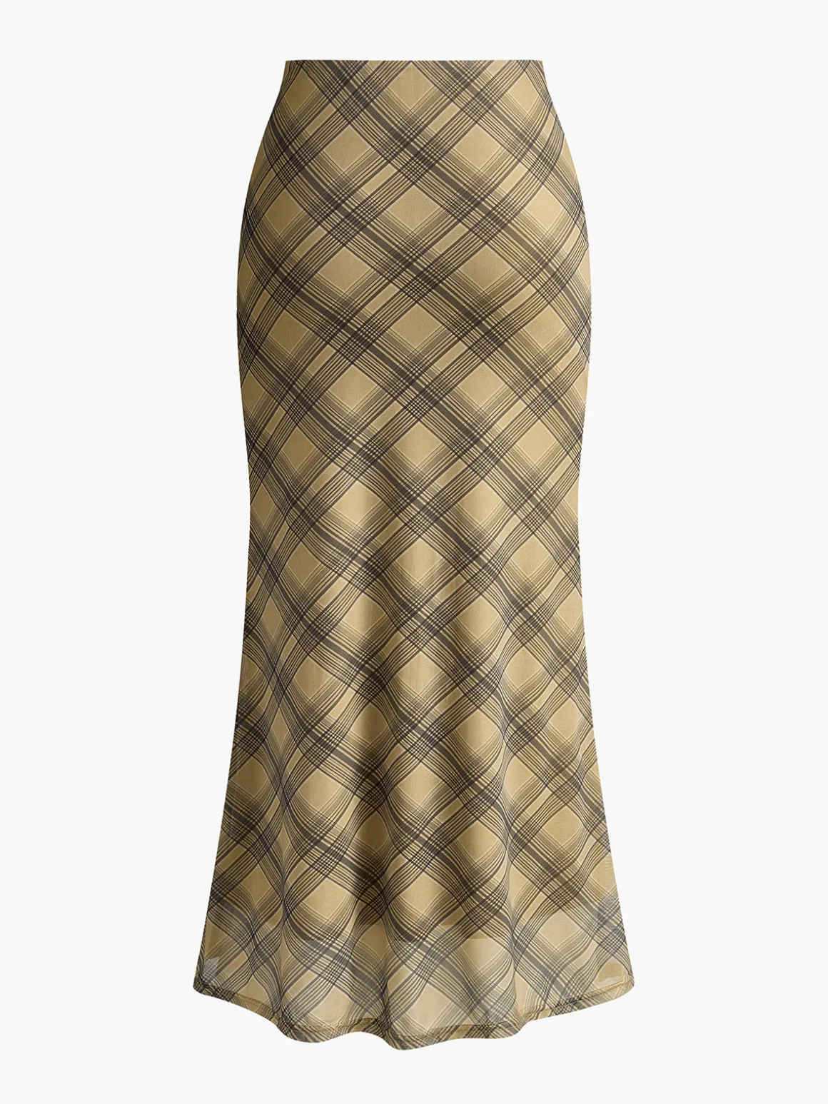 Vintage Plaid Midi Skirt
