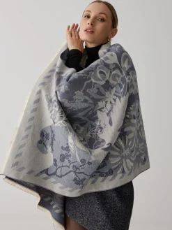 Vintage Plant Flower Jacquard Cotton Scarf