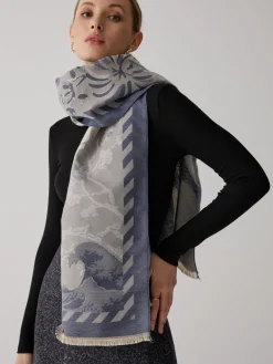 Vintage Plant Flower Jacquard Cotton Scarf