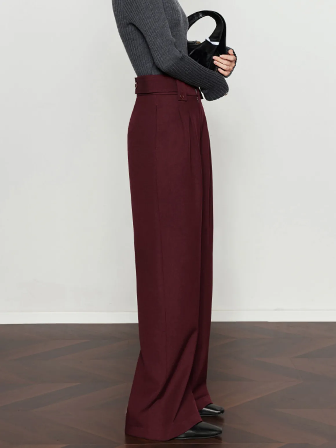 Vintage Pleated Wide-Leg Pants