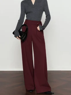 Vintage Pleated Wide-Leg Pants