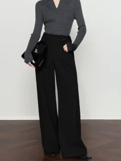 Vintage Pleated Wide-Leg Pants