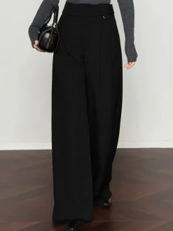 Vintage Pleated Wide-Leg Pants