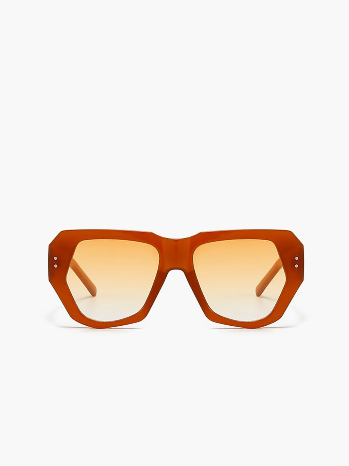 Vintage Polygon Cat Eye Rivets Sunglasses