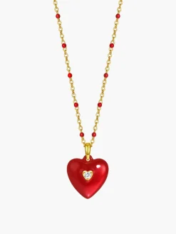 Vintage Red Heart Necklace