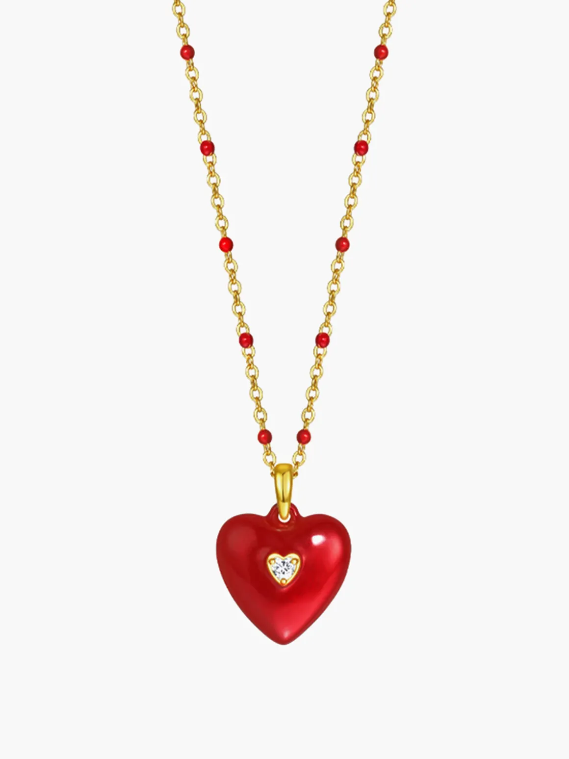Vintage Red Heart Necklace